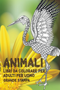 Libri da colorare per adulti per uomo - Grande stampa - Animali