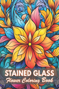 Stained Glass Flower Coloring Book