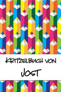 Kritzelbuch von Jost: Kritzel- und Malbuch mit leeren Seiten für deinen personalisierten Vornamen