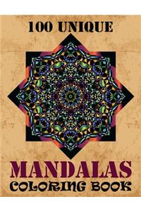 100 Unique Mandalas Coloring Book