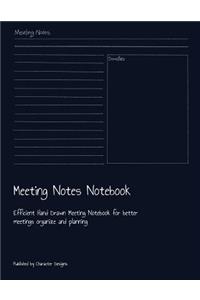 Meeting Notes Notebook: Efficient Hand Drawn Meeting Notebook for better meetings organize and planning