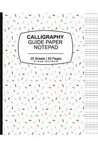 Calligraphy Guide Paper Notepad: Sprinkle Print Cream, Calligraphy Guide Book For Lettering and Design Drawing Practice