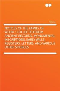 Notices of the Family of Welby