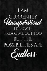 I Am Currently Unsupervised. I Know, It Freaks Me Out Too. But the Possibilities