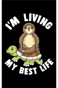 I'm Living My Best Life: Cute I'm Living My Best Life Sloth & Turtle Animal Buddies 2020 Pocket Sized Weekly Planner & Gratitude Journal (53 Pages, 5" x 8") - Blank Sections