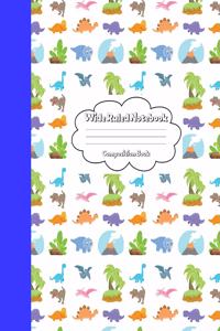 Wide Ruled Notebook Composition Book: Dinosaur Notebook for Boys - Types of Dinosaurs Journal for Kids Teens Girls Students for Home School College for Writing Notes.