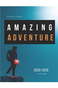 2020-2029 10 Ten Year Planner Monthly Calendar Adventure Goals Agenda Schedule Organizer