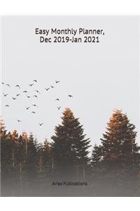 Easy Monthly Planner, Dec 2019 - Jan 2021