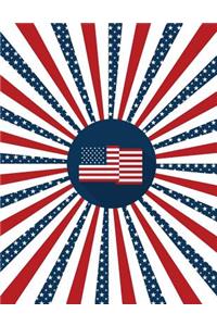 Patriotic Red White Blue Notebook - Wide Ruled