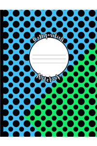 Blue Green Dot Composition Notebook