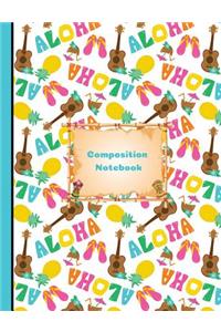 Aloha Hawaiian Summer Vacation Composition Notebook 4x4 Quad Ruled Paper
