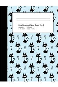 Cats Notebook Wide Ruled Vol 3