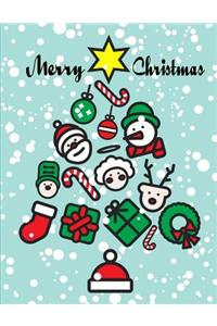 Merry Christmas Notebook. Blank Lined Journal Planner Diary.