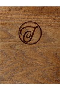 Wood Burned Monogram Creative Journal - J