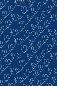 Journal Notebook White Scribbly Hearts Pattern 4