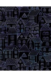 Journal Notebook Cute Houses Pattern 4