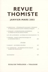 Revue Thomiste - 1/2003