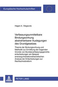 Verfassungsunmittelbare Bindungswirkung Abstrahierbarer Auslegungen Des Grundgesetzes