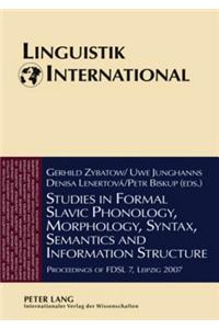 Studies in Formal Slavic Phonology, Morphology, Syntax, Semantics and Information Structure