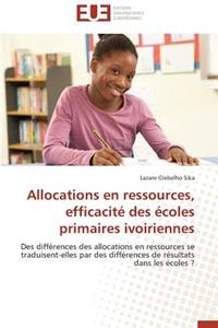 Allocations En Ressources, Efficacité Des Écoles Primaires Ivoiriennes