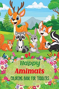 Happy Animals Coloring Book for Toddlers