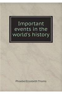 Important Events in the World's History