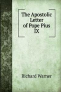 Apostolic Letter of Pope Pius IX