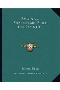 Bacon vs. Shakespeare Brief for Plaintiff