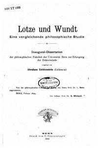 Lotze und Wundt, Eine vergleichende philosophische Studie