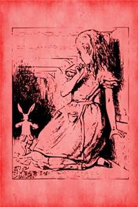 Alice in Wonderland Journal - Alice and The White Rabbit (Red)