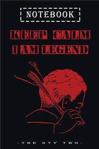 keep calm i am legend black notebook for barber, make this note book as a gift for your best barber