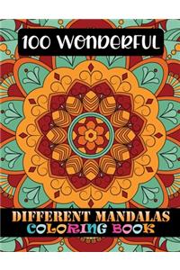 100 Wonderful Different Mandalas Coloring Book