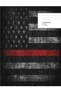Thin Red Line Composition Notebook