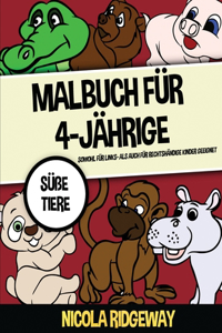 Malbuch für 4-Jährige (Süße Tiere)