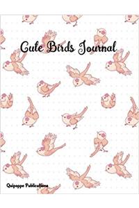 Cute Birds Journal: 8.5x11 Lined Illustrator Journaling Notebook