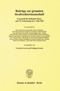 Beitrage Zur Gesamten Strafrechtswissenschaft