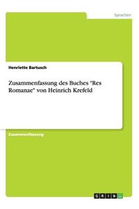 Zusammenfassung des Buches Res Romanae von Heinrich Krefeld