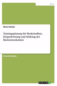 Trainingsplanung für Muskelaufbau, Körperformung und Stärkung der Rückenmuskulatur