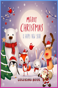 Merry Christmas And Happy New Year Coloring Book