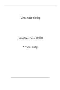 Vectors for cloning