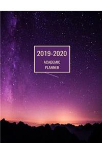 2019-2020 Academic Planner: Violet Pink Purple Stars Sky Monthly and Weekly Academic Oranizer; Calendar Schedule; July 2019 to July 2020