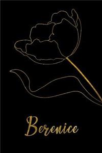 Berenice: Personalized Writing Journal for Women - Elegant Black and Gold