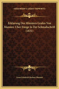 Erklarung Des Ministers Grafen Von Munster, Uber Einige In Der Schmahschrift (1831)
