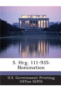 S. Hrg. 111-935: Nomination