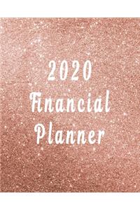 2020 Financial Planner - Luxurious Rose Gold Glittered Cover for Ladies