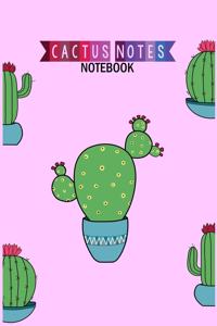 Cactus Notes Notebook: Cute Cactus Note Paper Notebook