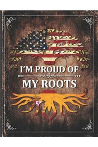 Im Proud of My Roots: Vintage Spain and American Flag Personalized Gift for Coworker Friend 2020 Calendar Daily Weekly Monthly Planner Organizer