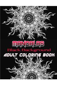 Black Background Mandalas Adult Coloring Book