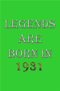 Legends Are Born In 1931 Notebook