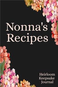 Nonna's Recipes Heirloom Keepsake Journal
